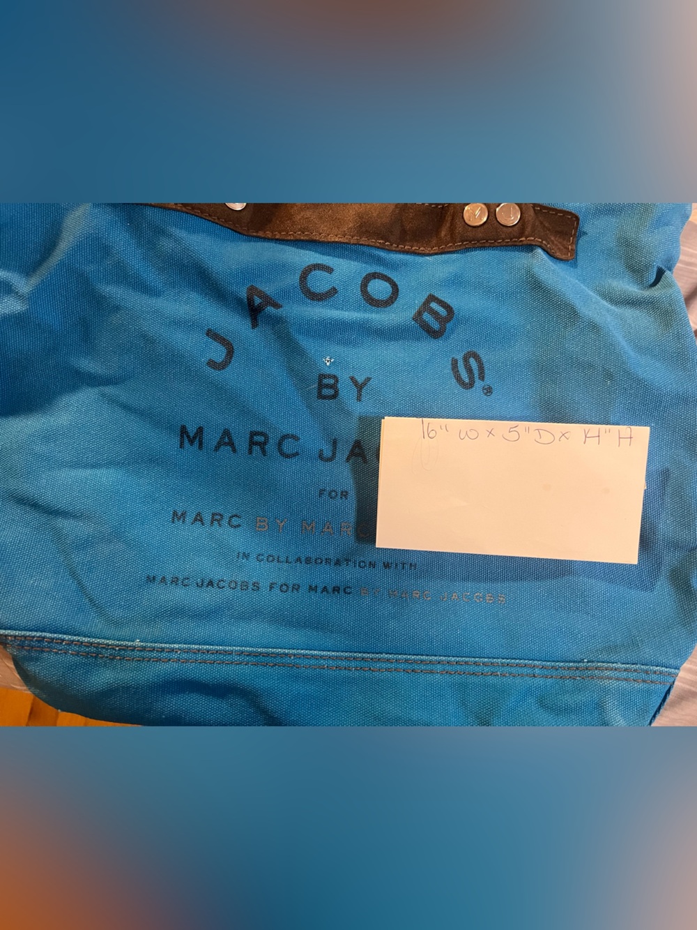 Marc Jacobs Marc by Marc Jacobs Cotton Canvas Blue Full Zipper Tote Bag - Picture 8 of 13